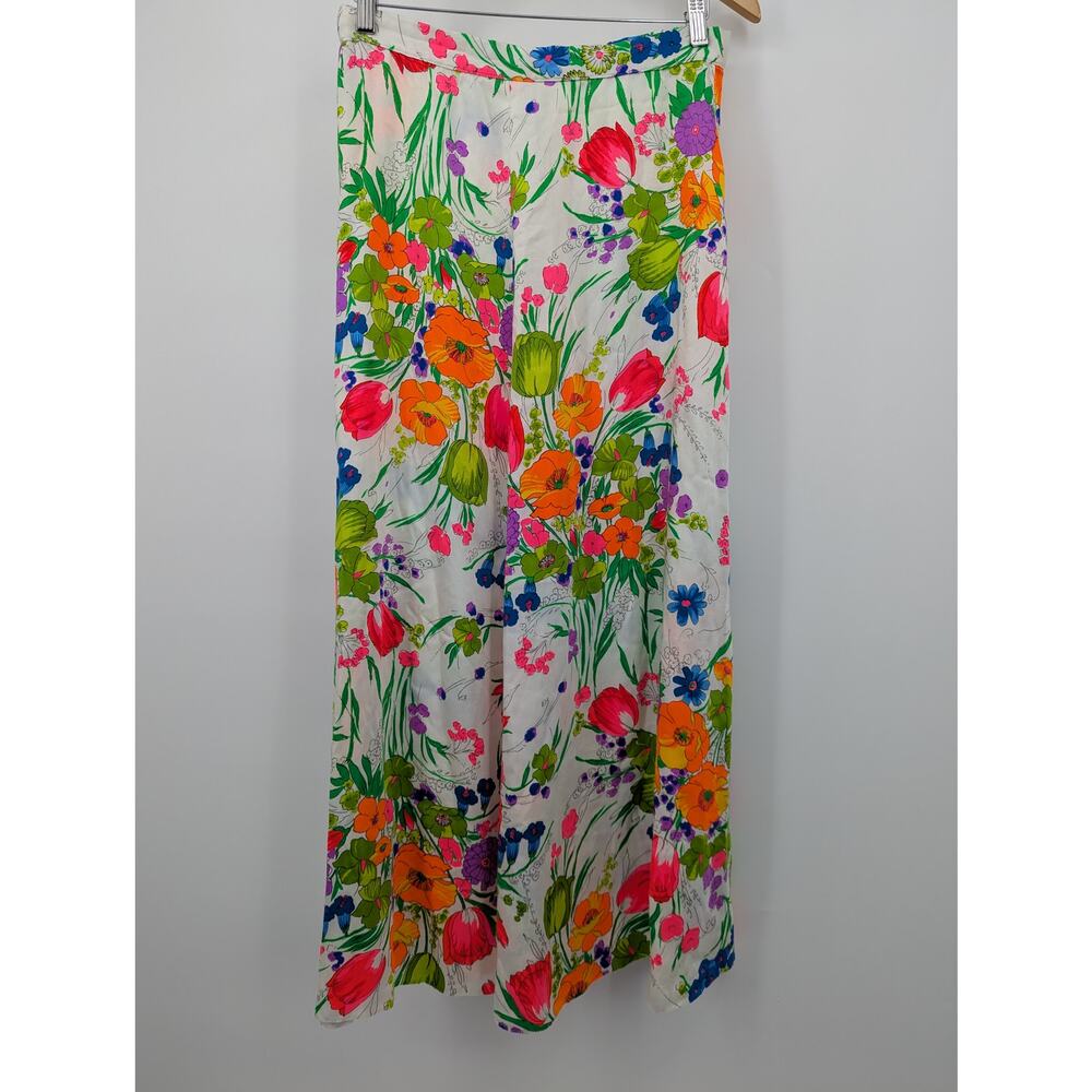 EUC VINTAGE Vibrant Floral Alice of California Skirt 30Wx40L